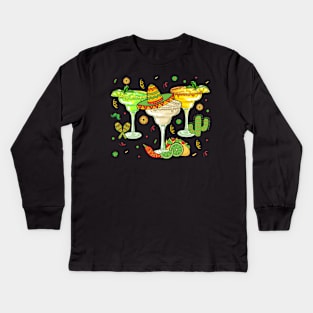 Mexican Margarita Glasses Kids Long Sleeve T-Shirt